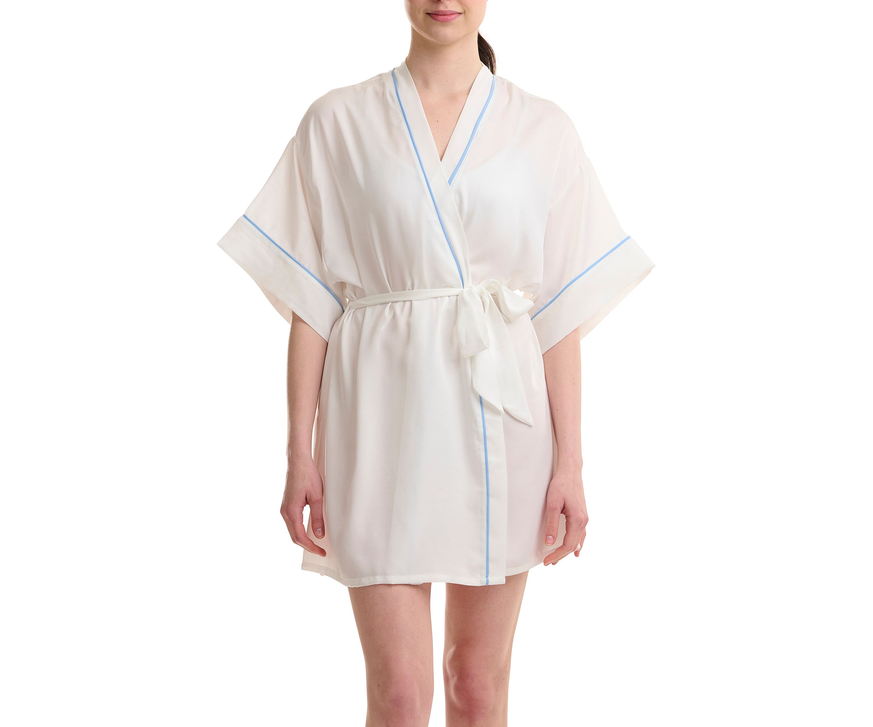 Womens Washed Satin Kimono Robe