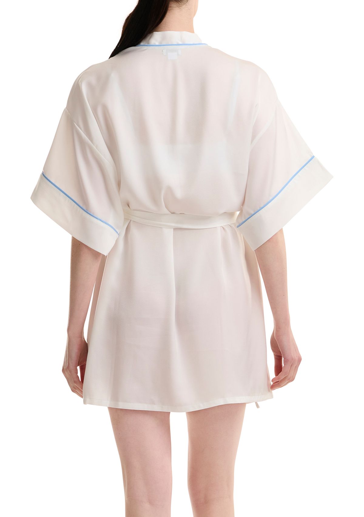 Womens Washed Satin Kimono Robe