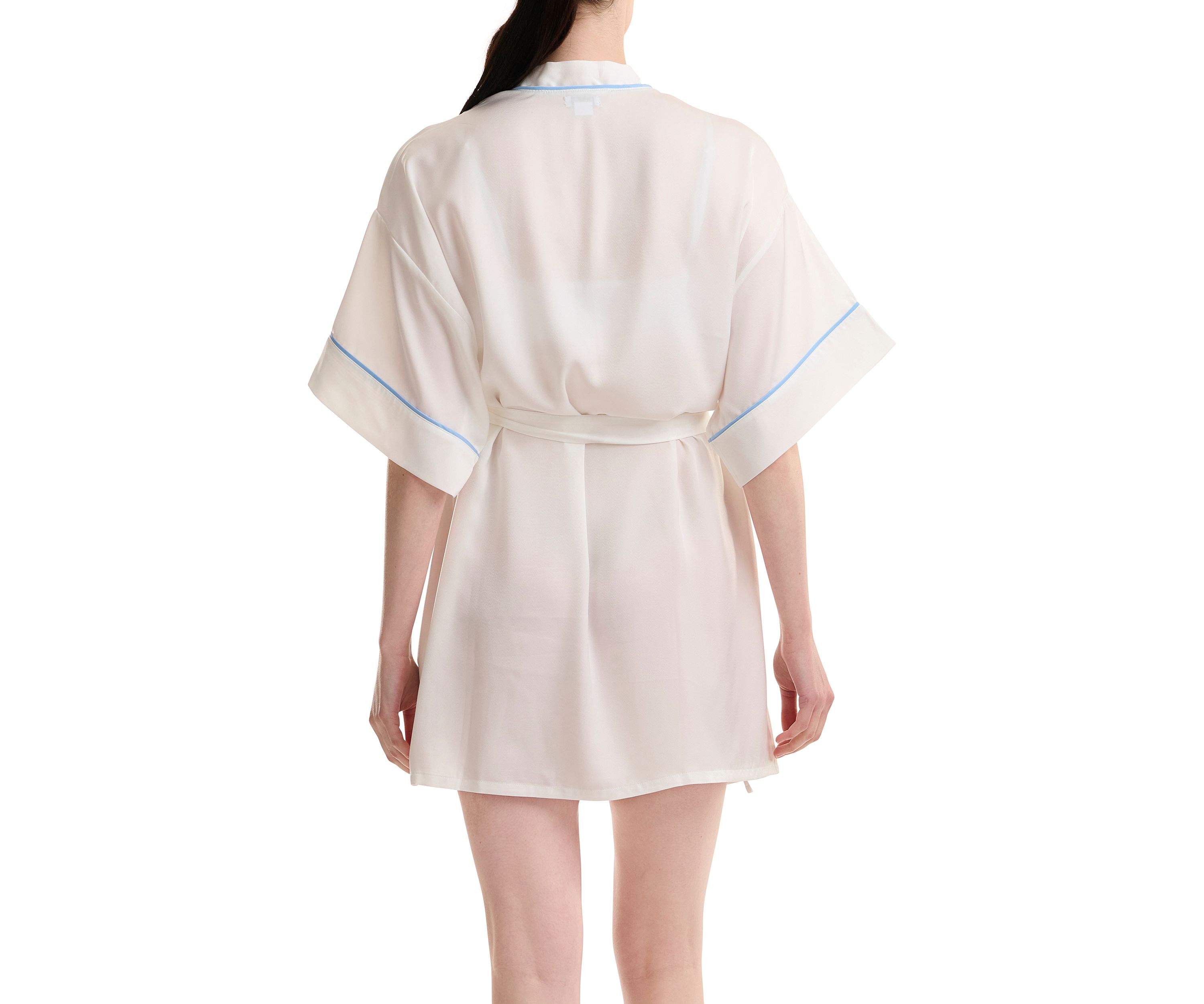 Womens Washed Satin Kimono Robe
