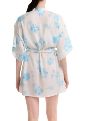 Women's Washed Satin Kimono Robe