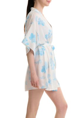 Women's Washed Satin Kimono Robe