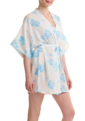 Women's Washed Satin Kimono Robe