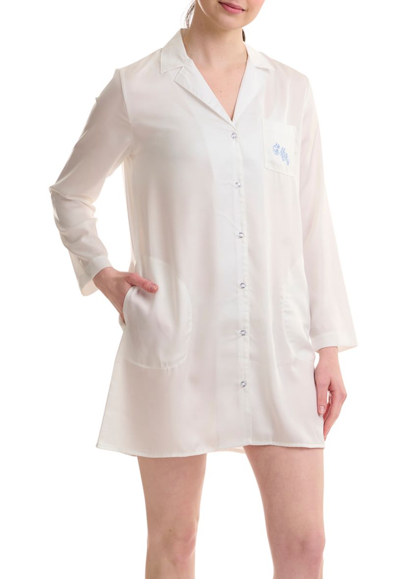 Womens Washed Satin Sleep Shirt
