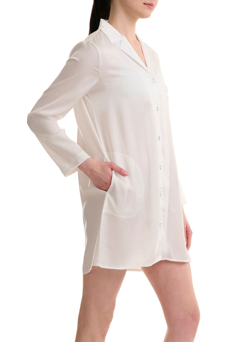 Womens Washed Satin Sleep Shirt
