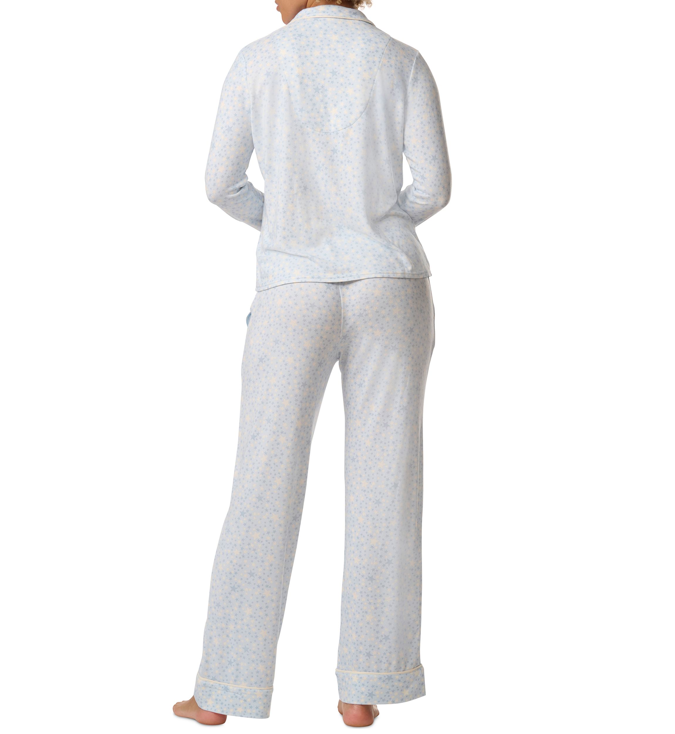 Notch Collar Long Sleeve Shirt and Pants Pajama Set