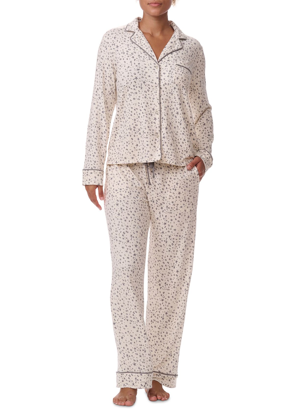 Splendid Long Sleeve Notch Top & Long Pant Set