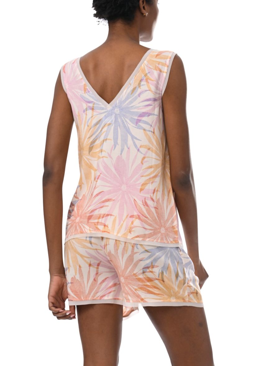Womens Printed Tank Top and Shorts Pajama Set