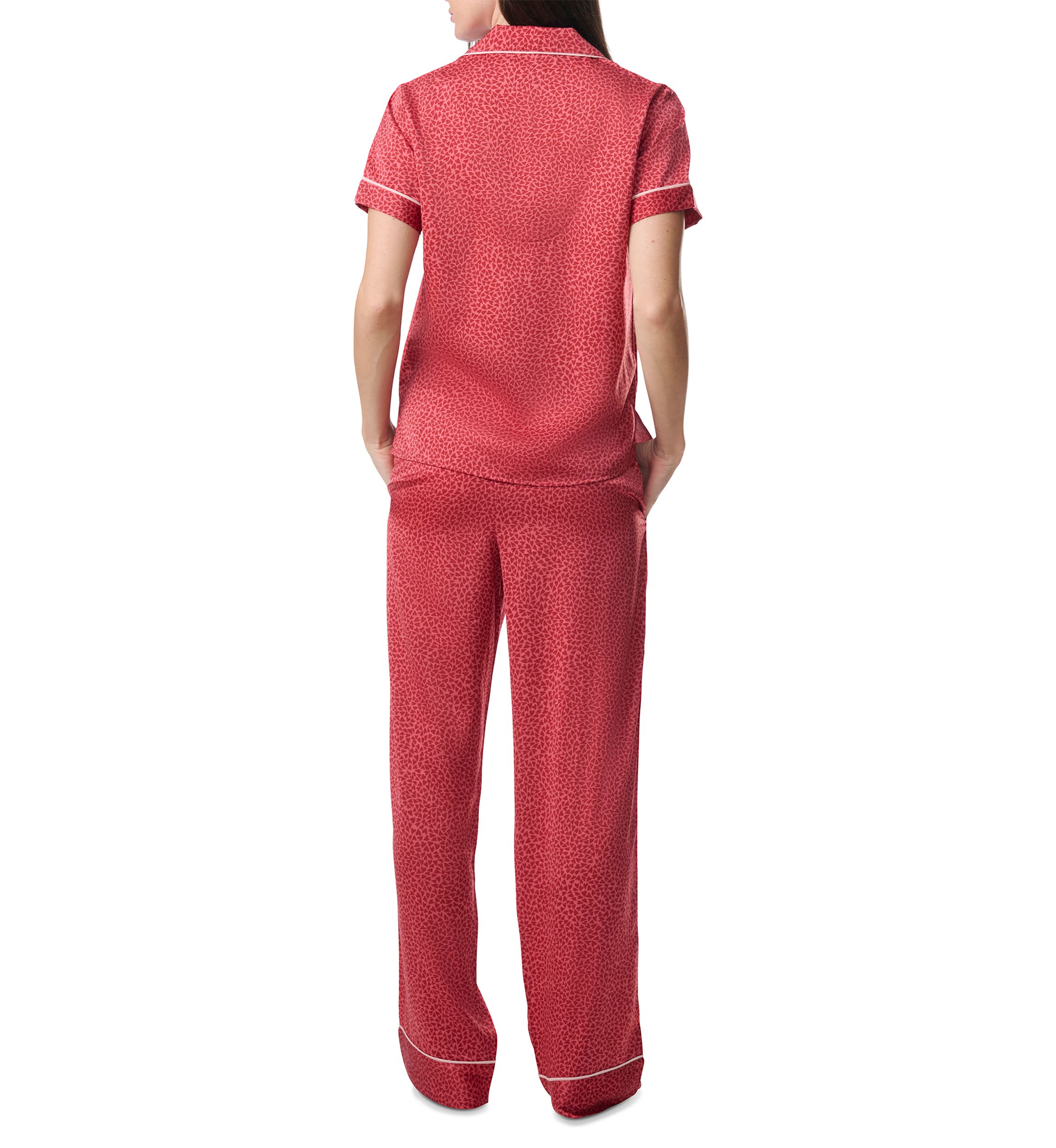 Short Sleeve Satin Notch Pajama Set 