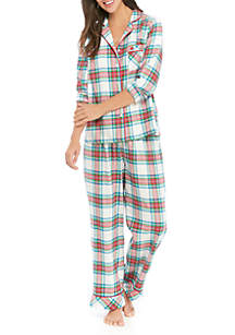 Crown & Ivy™ 2 Piece Cozy Christmas Pajama Set | belk