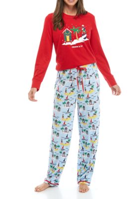 Crown & Ivy™ Women's Merry Christmas Y'all 2 Piece Pajama Set | belk