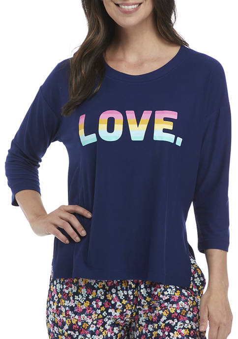 Drop Shoulder Love Graphic Sleep T-Shirt 