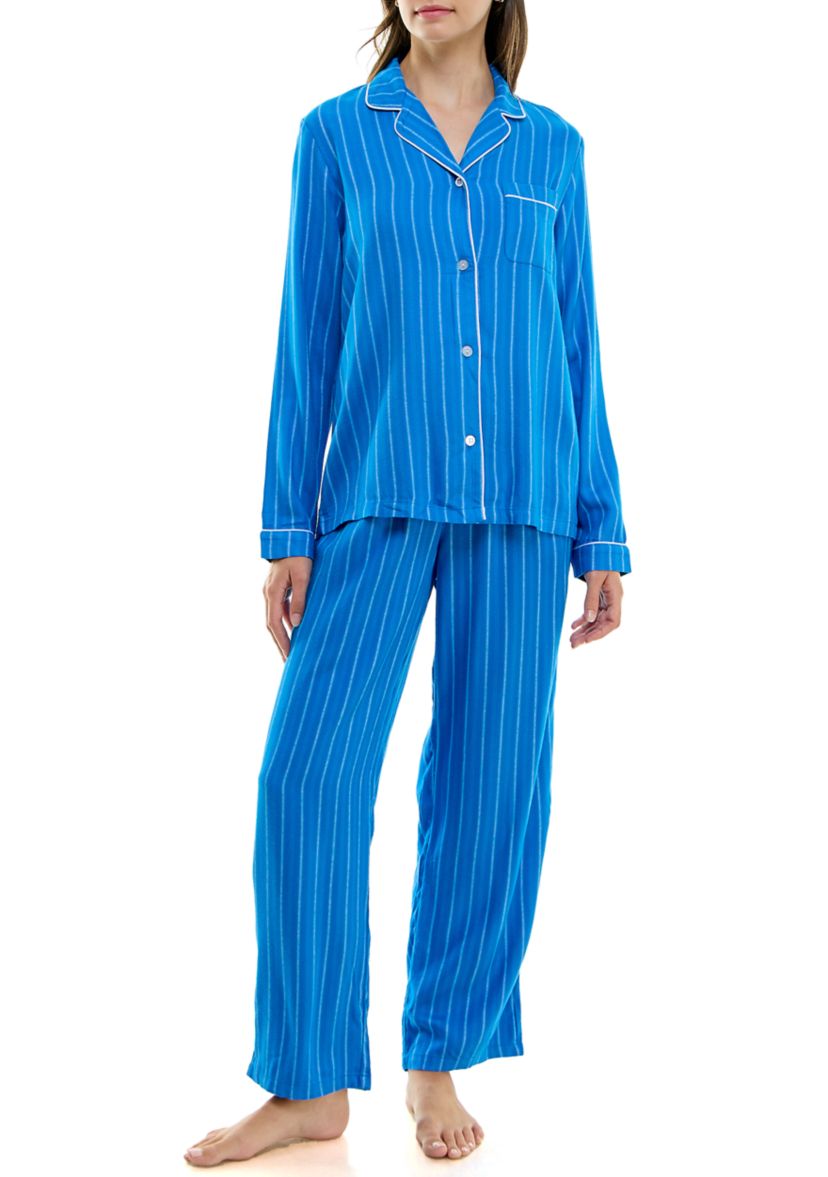 Womens Long Sleeve Flannel Pajama Set
