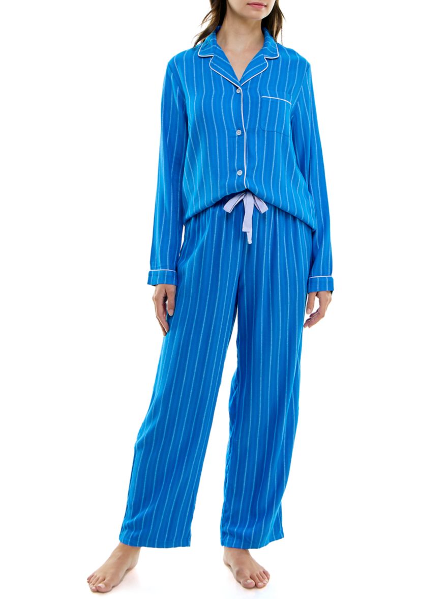 Womens Long Sleeve Flannel Pajama Set