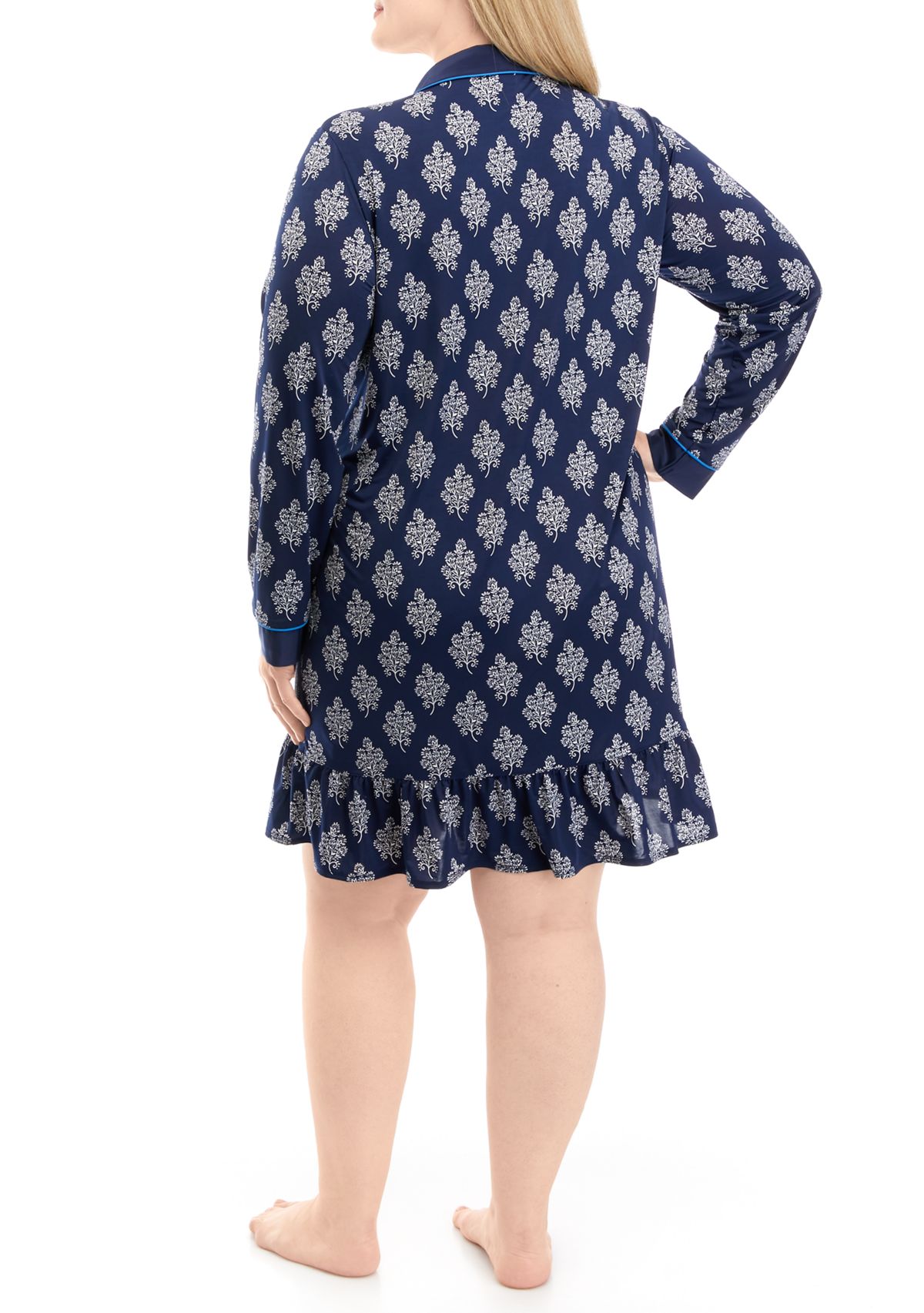 Plus Size Knit Satin Sleepshirt