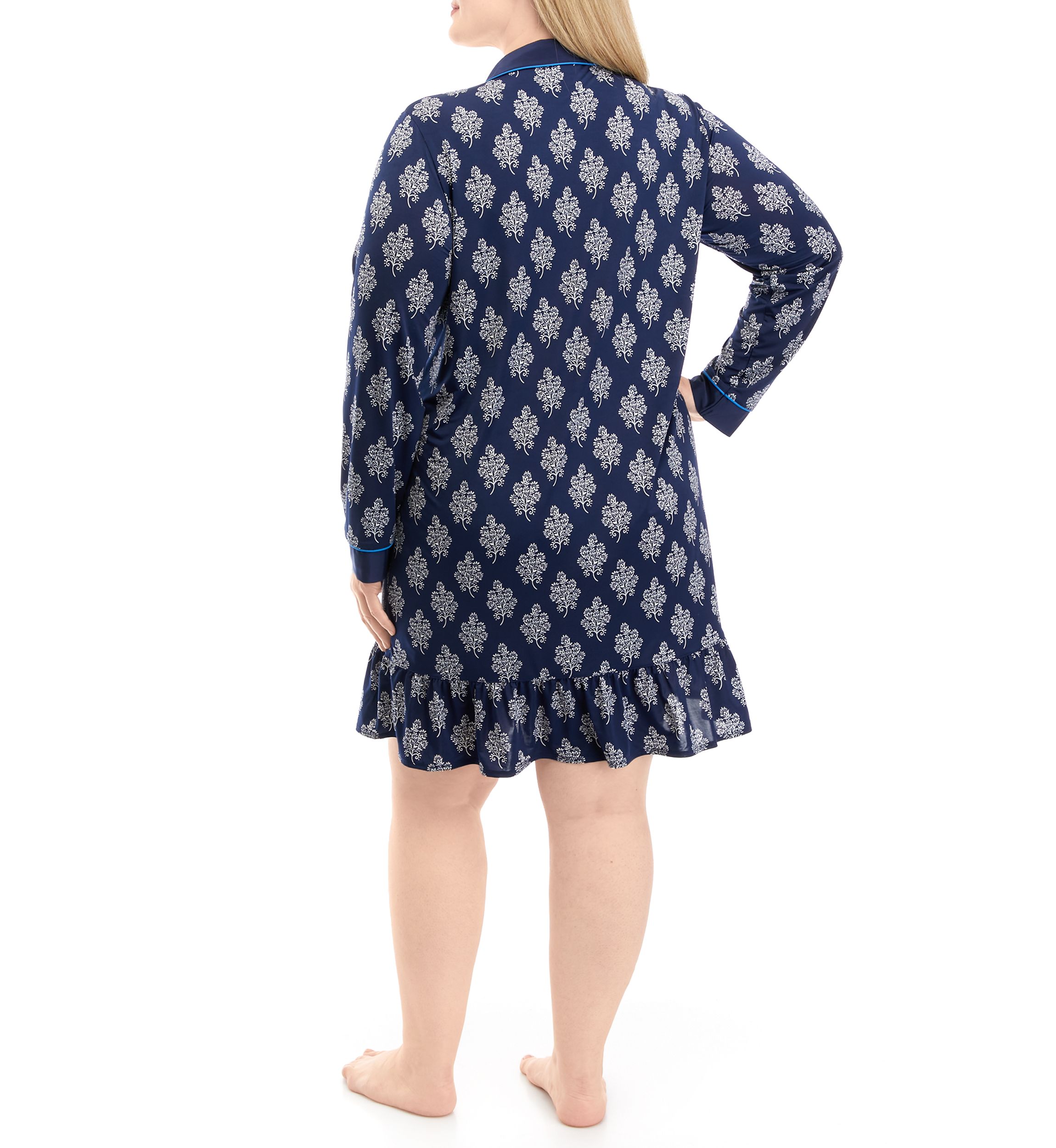 Plus Size Knit Satin Sleepshirt
