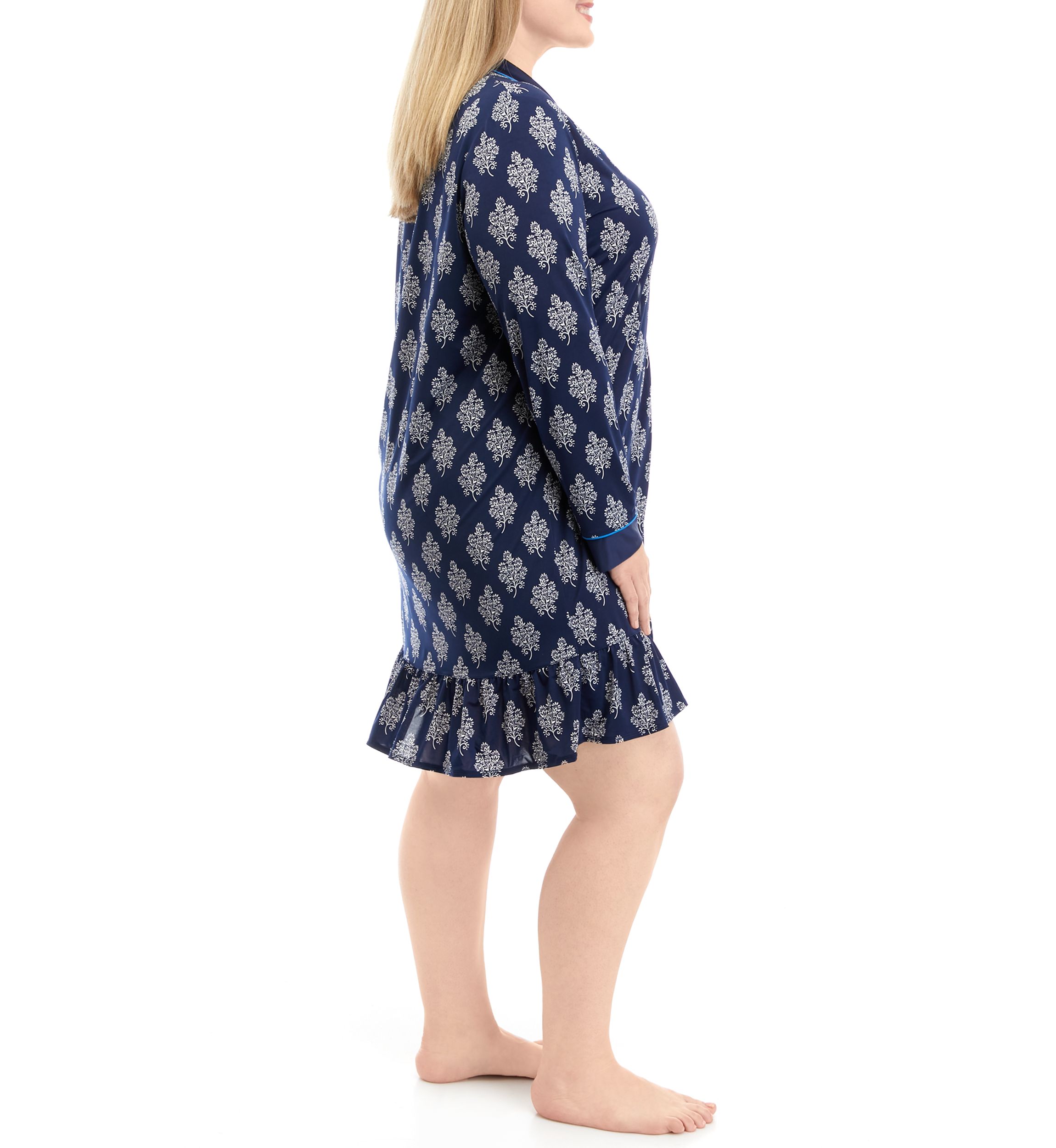 Plus Size Knit Satin Sleepshirt