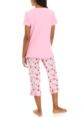 Women's Long Sleeve Pajama Set Pink Small - White Mark