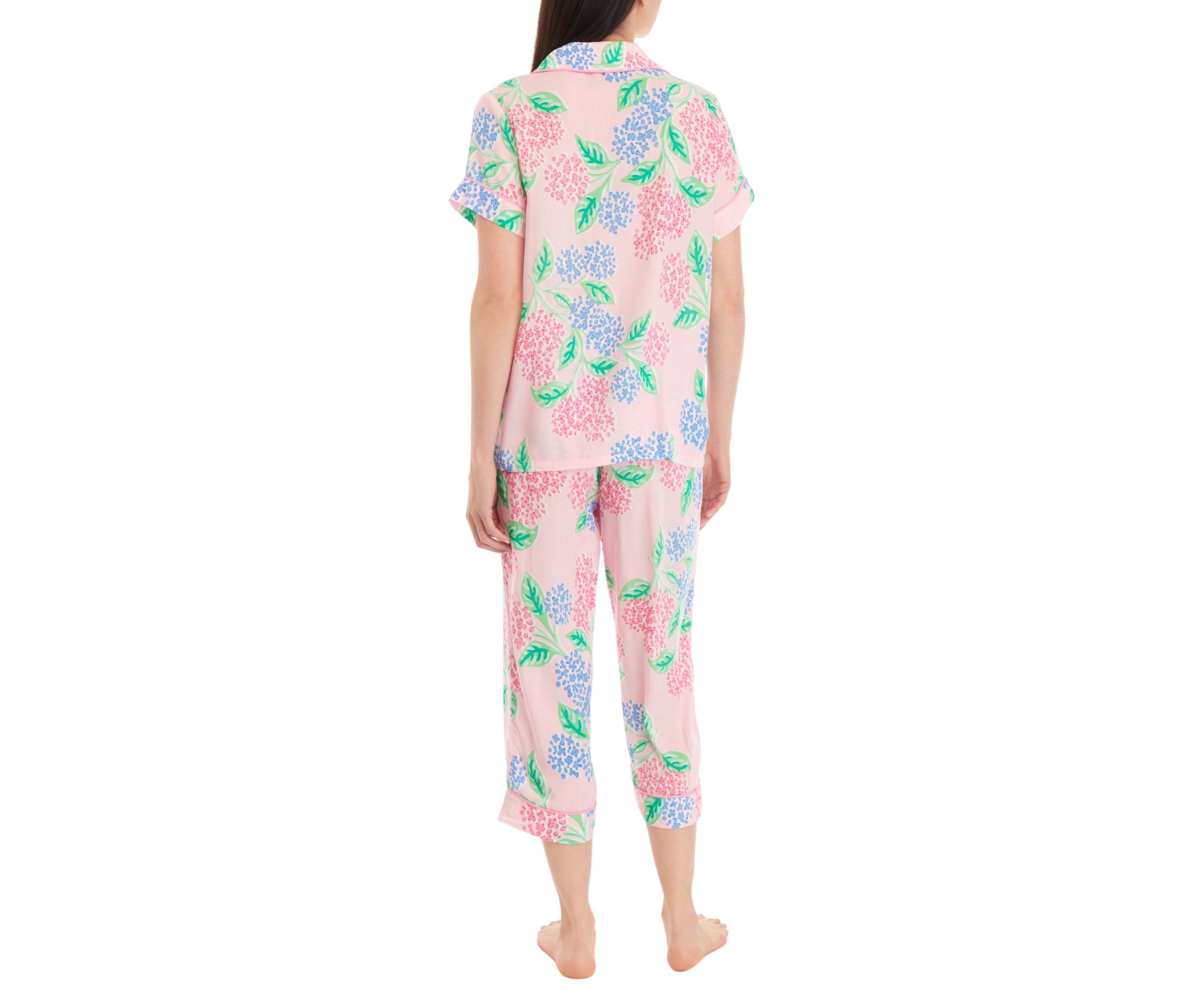 Printed Notch Collar Pajama Set