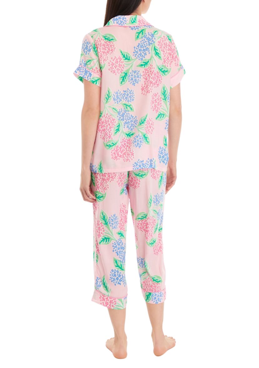 Printed Notch Collar Pajama Set