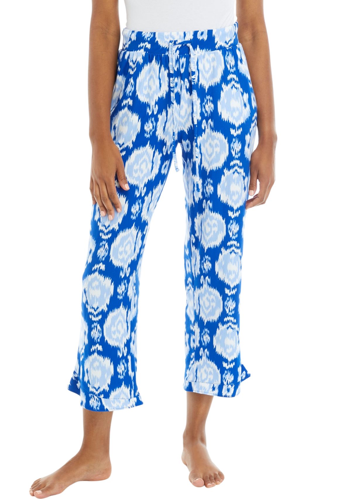 Womens Yummy Printed Ruffle Hem Pajama Pants