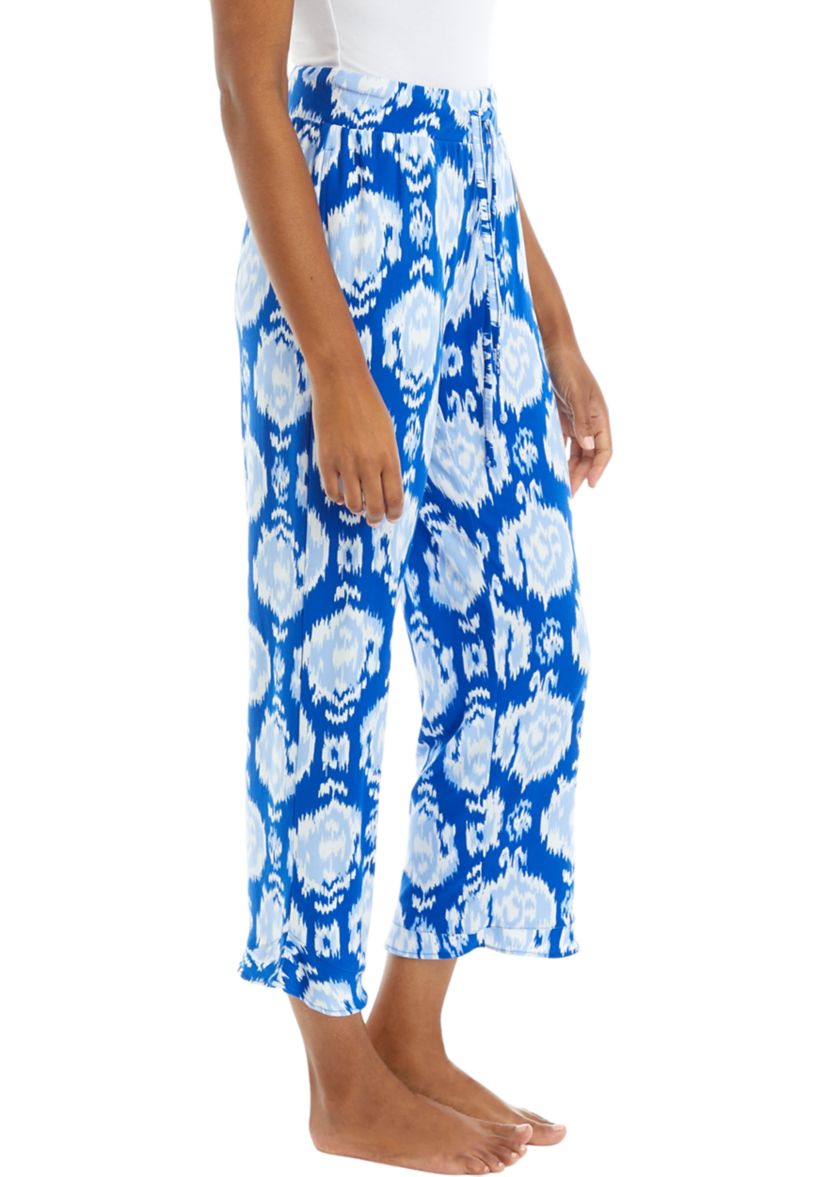 Womens Yummy Printed Ruffle Hem Pajama Pants