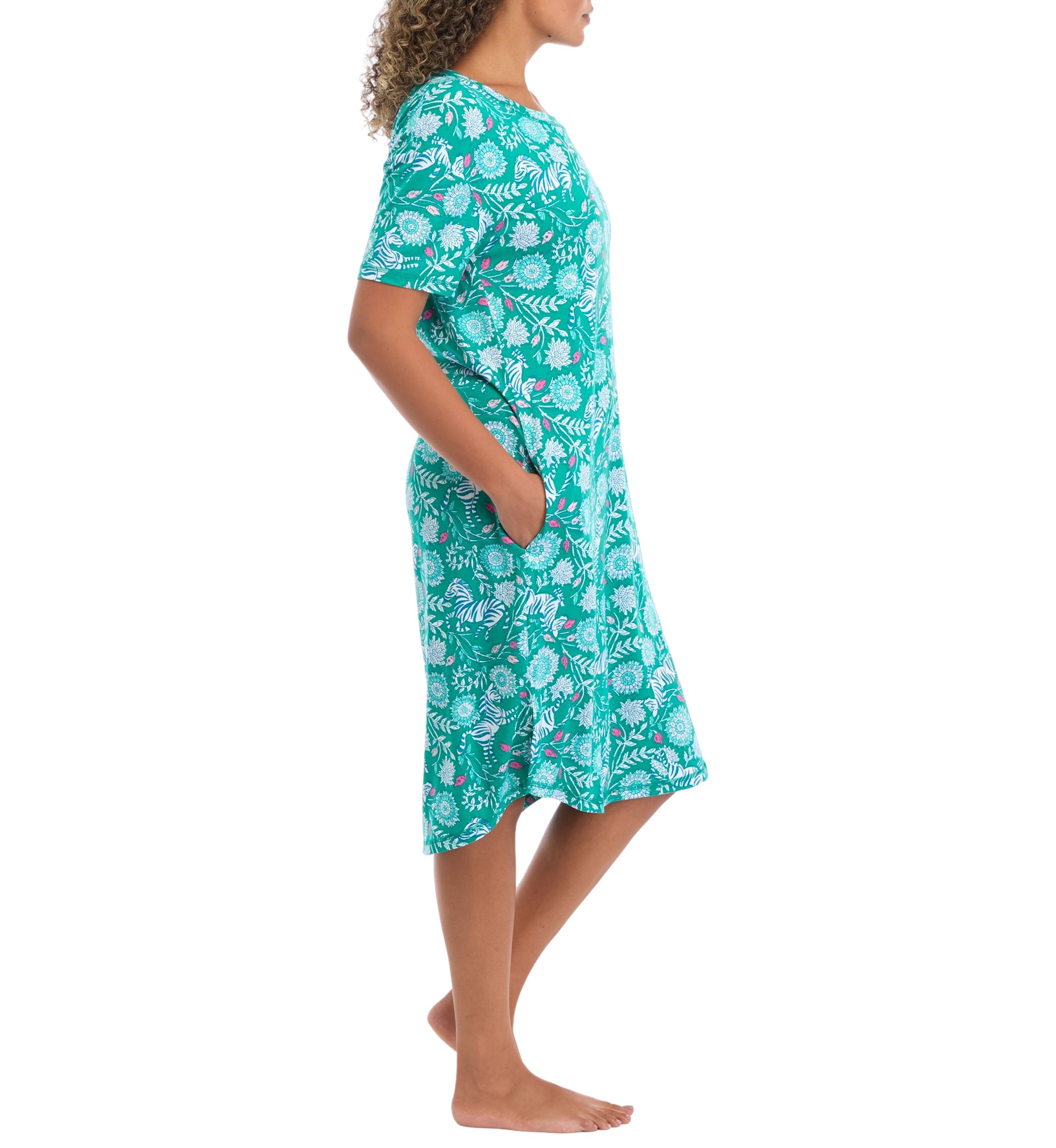 Printed Cap Sleeve Nightgown 