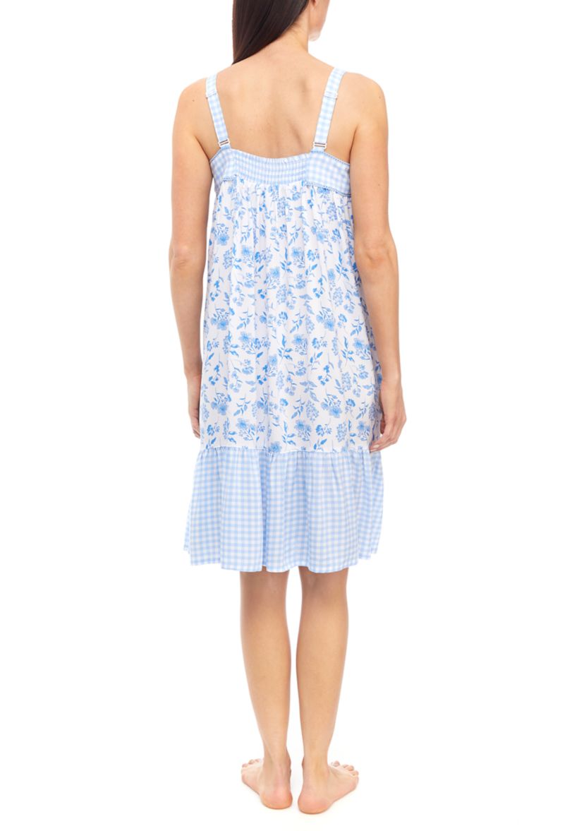 Womens Woven Rayon Sleeveless Printed Nightgown