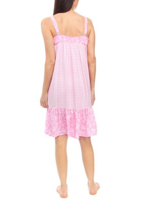 Women's Woven Rayon Sleeveless Printed Nightgown