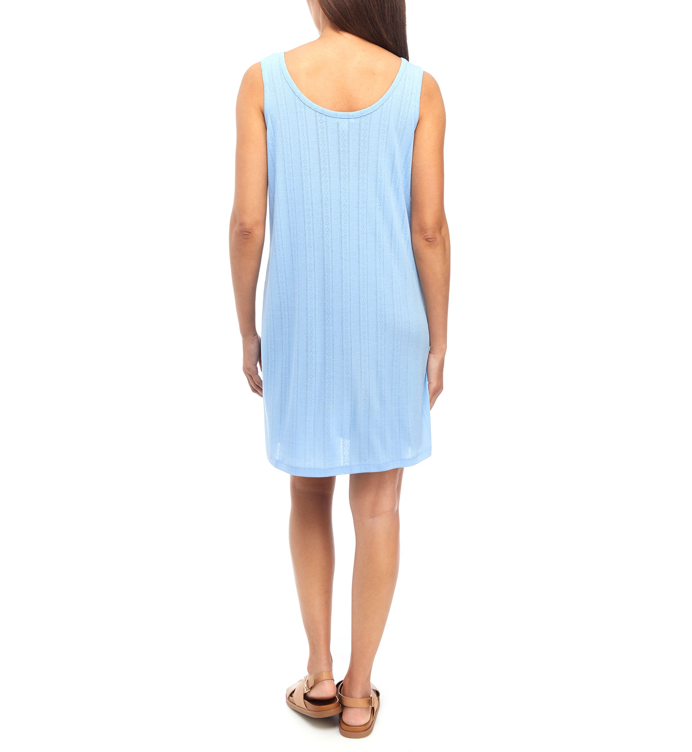 Womens Sleeveless Pointelle Sleep Dress