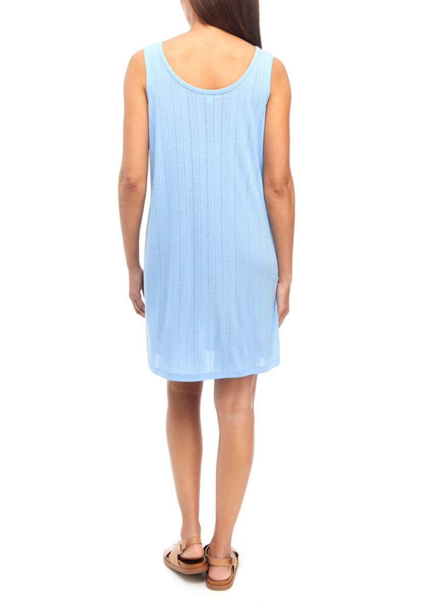 Womens Sleeveless Pointelle Sleep Dress