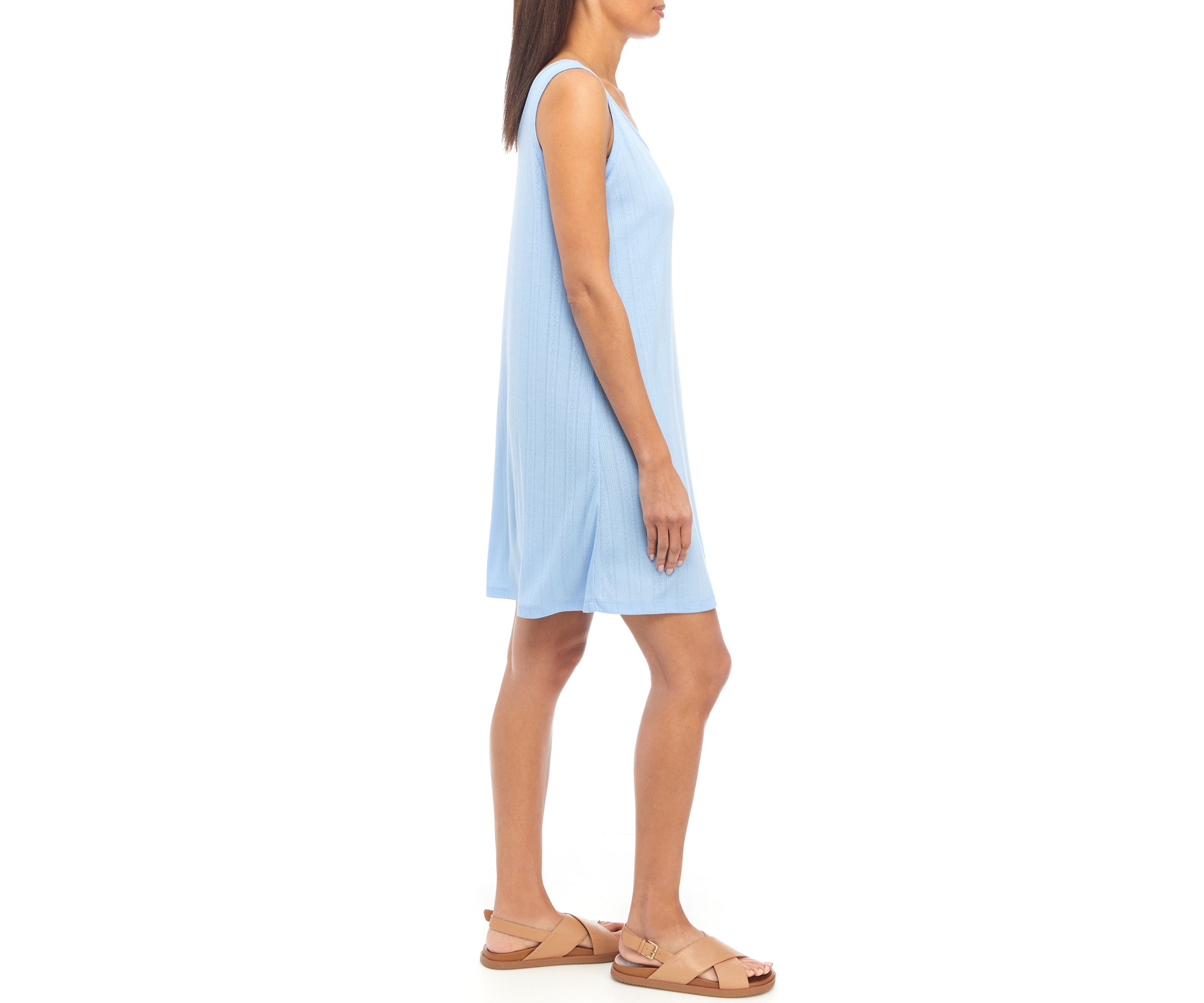 Womens Sleeveless Pointelle Sleep Dress
