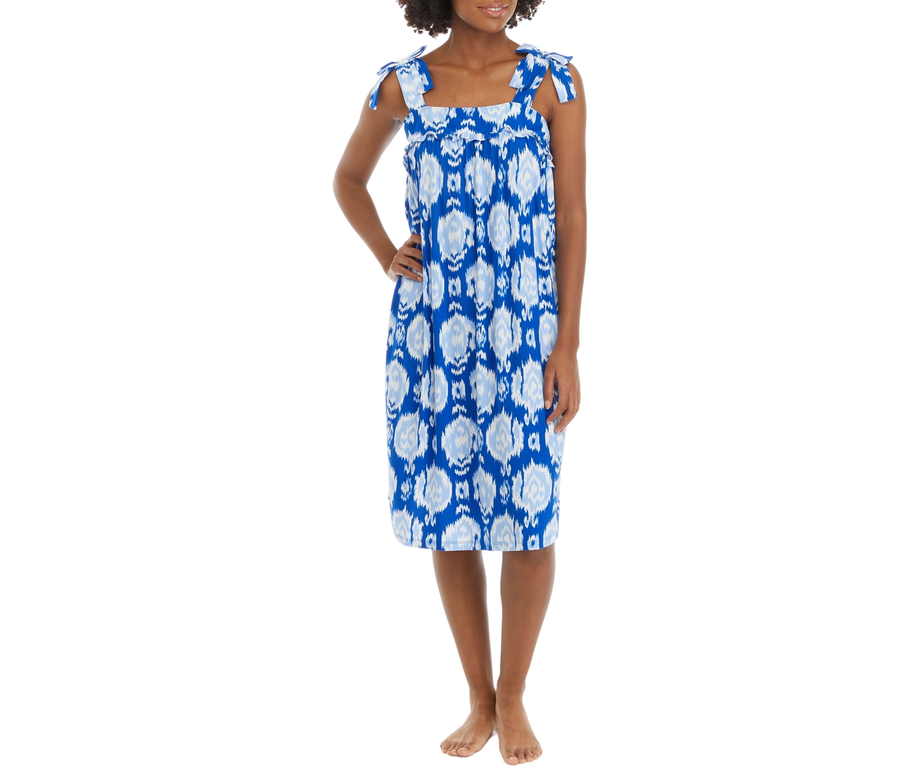 Tie Sleeve Ruffle Sleep Dress
