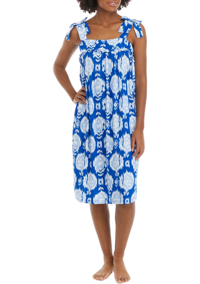 Tie Sleeve Ruffle Sleep Dress