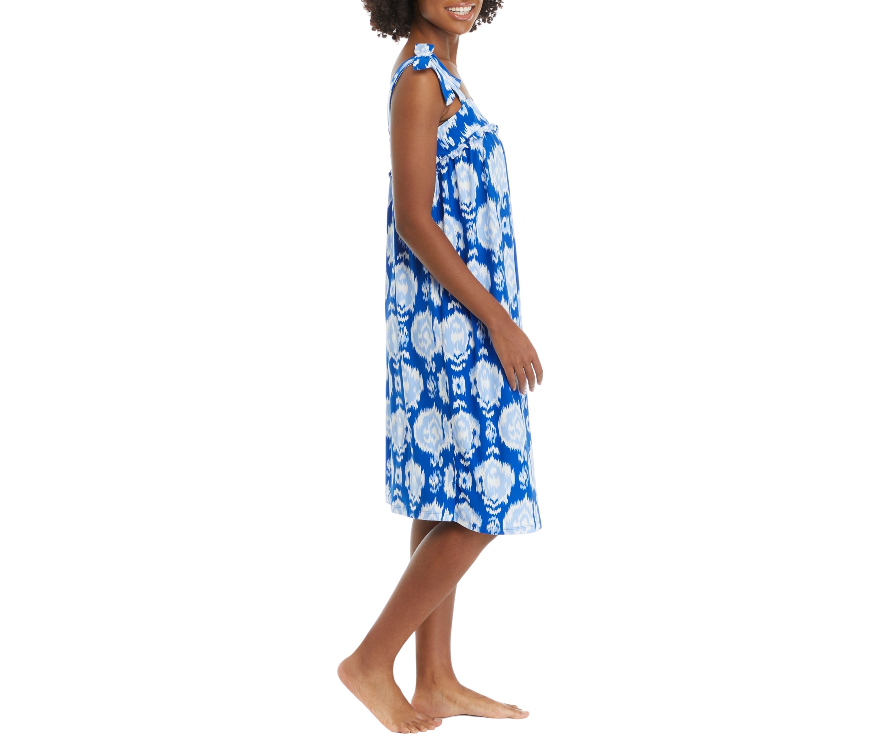 Tie Sleeve Ruffle Sleep Dress