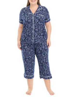 Ellen Tracy Velour Jewel-Trim Pajama Set - Macy's