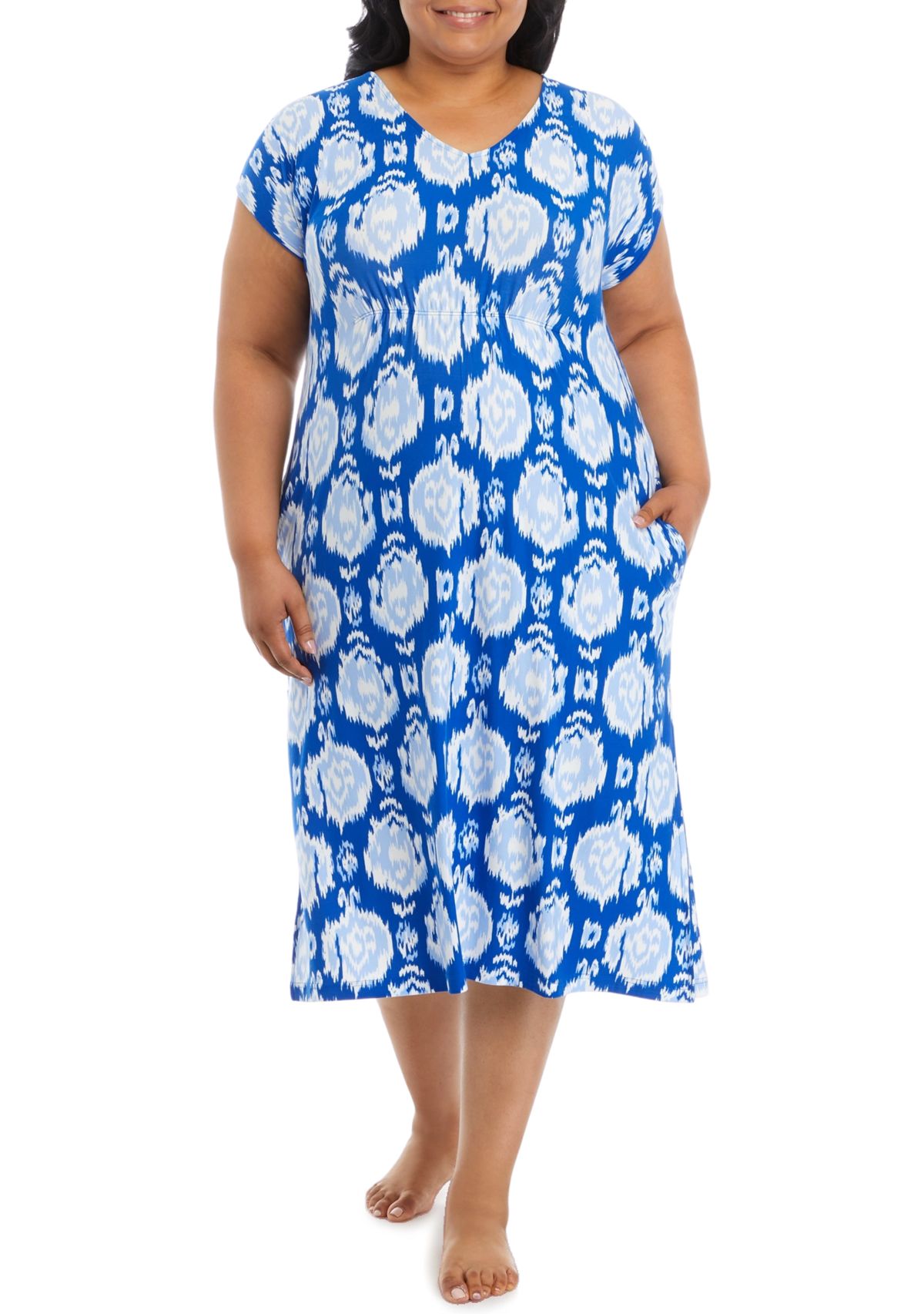 Plus Size Short Sleeve V-Neck Caftan