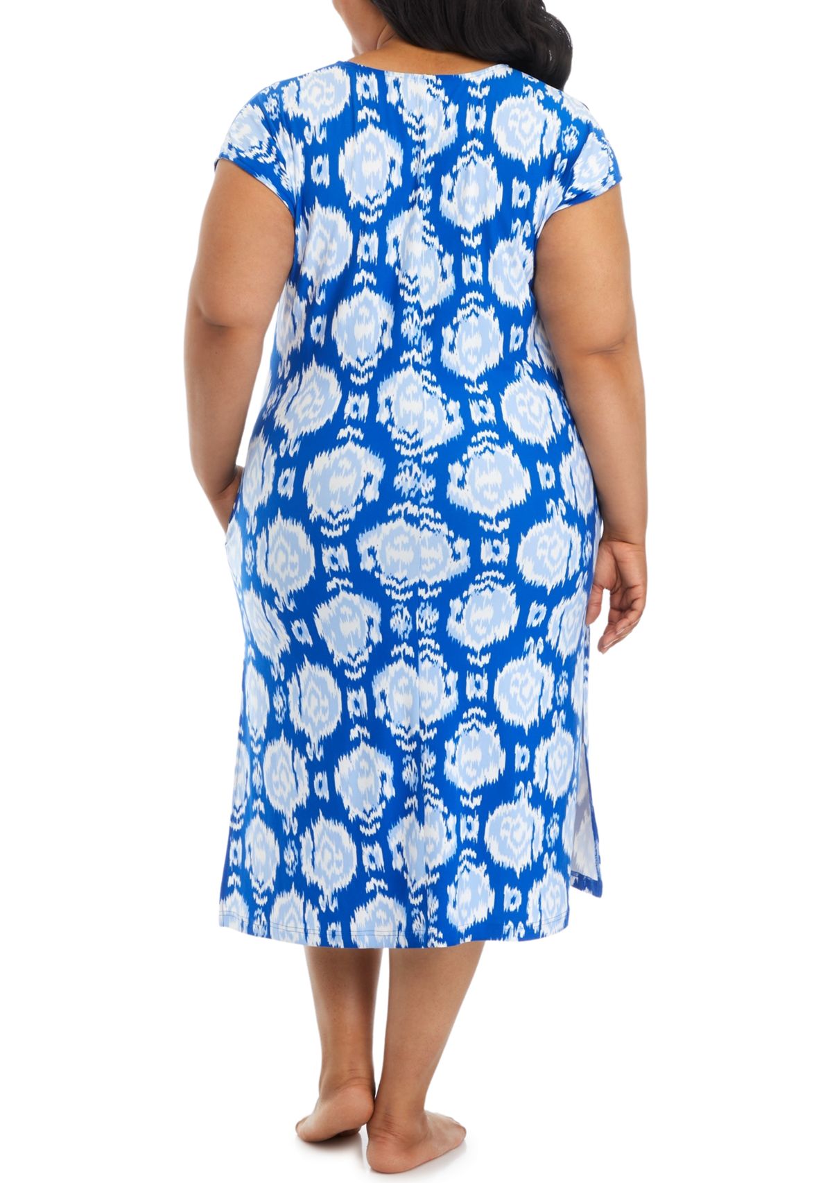 Plus Size Short Sleeve V-Neck Caftan