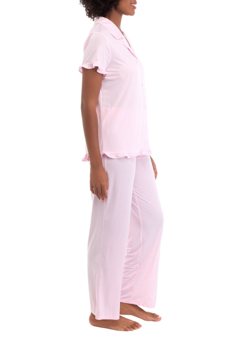 Notch Ruffle Pajama Set 