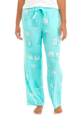 Crown & Ivy Women's Printed Knit Pajama Pants, Small