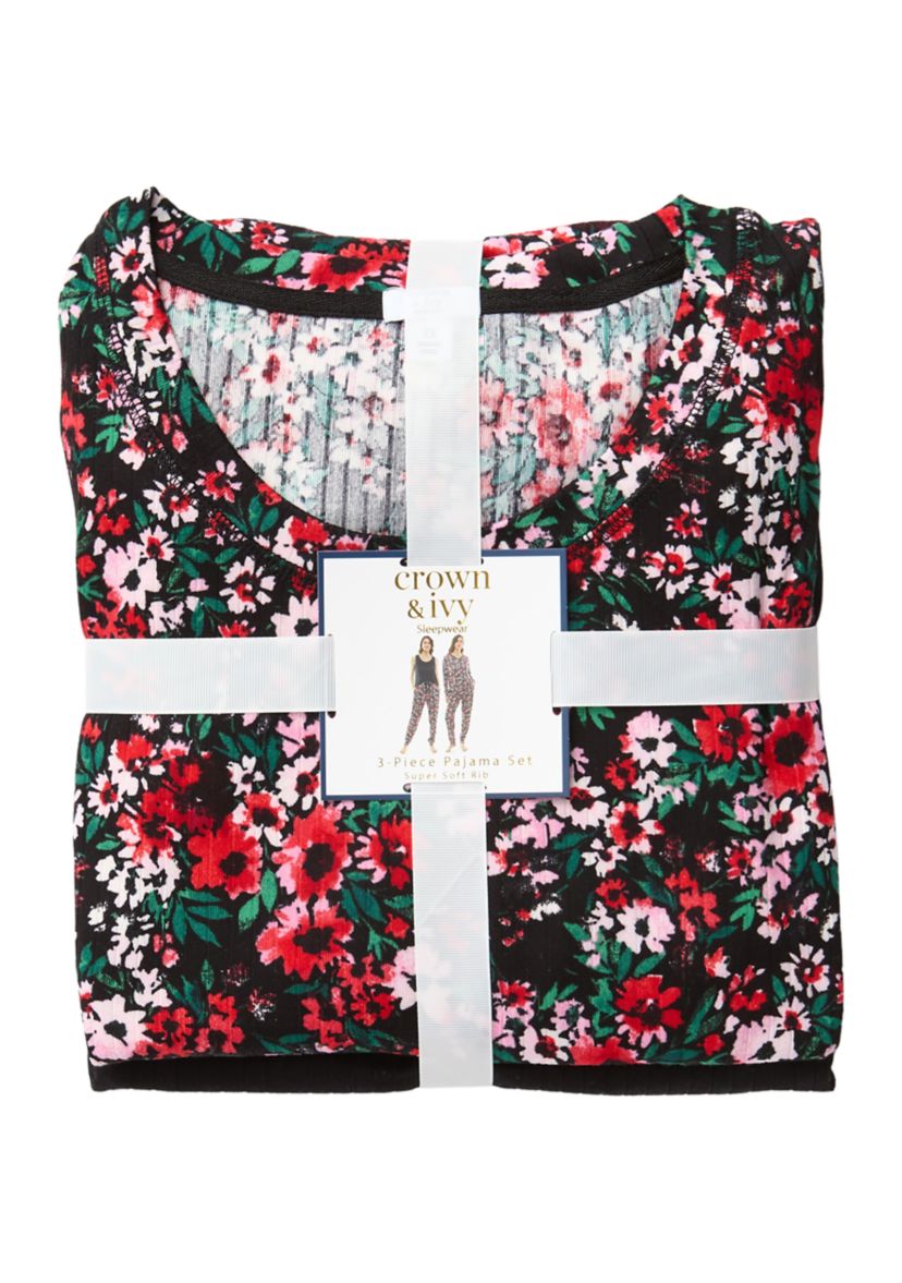 Plus Size	  3-Piece Pajama Set 