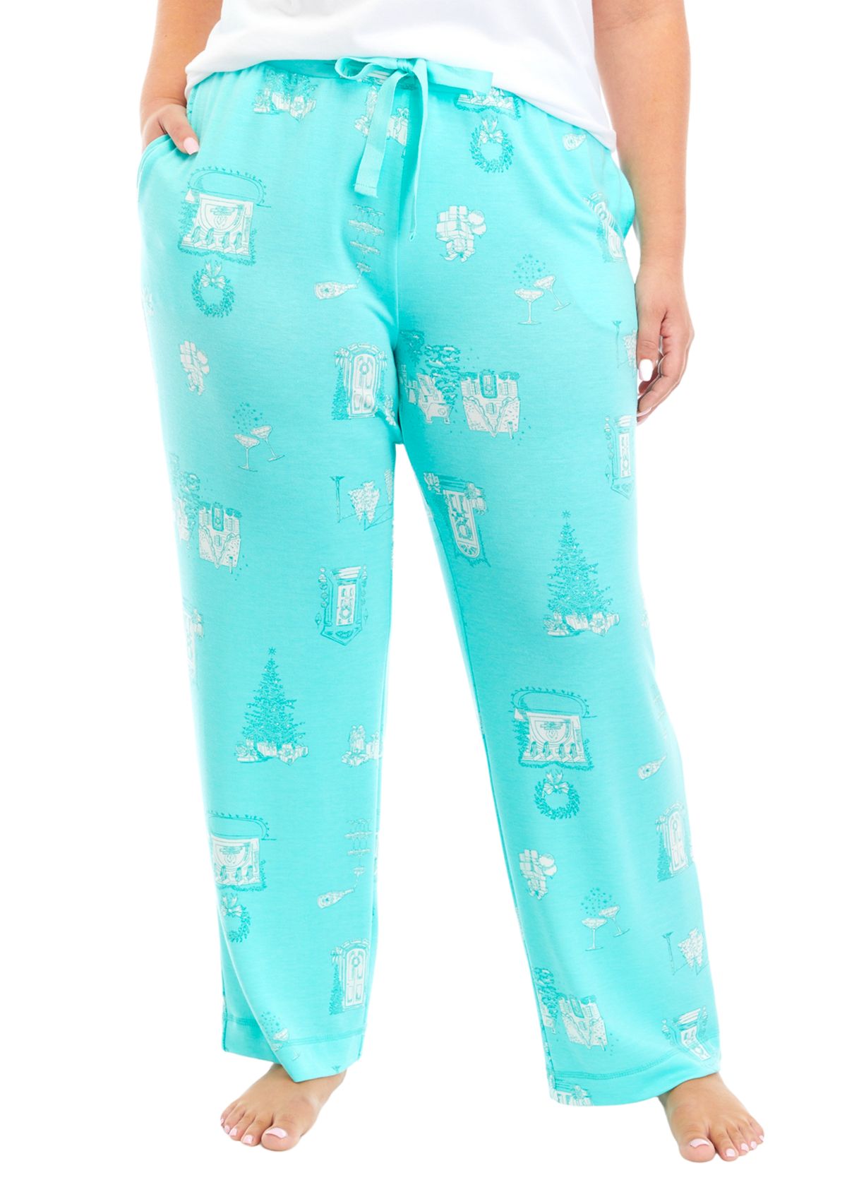 Plus Size Butterknit Printed Sleep Pants