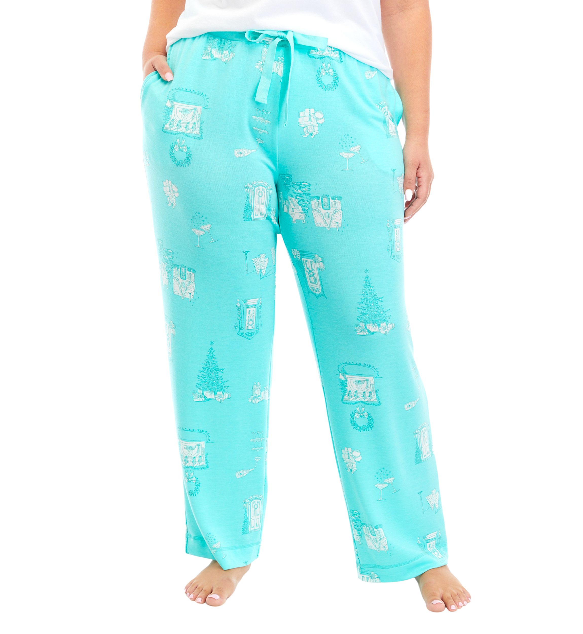 Plus Size Butterknit Printed Sleep Pants