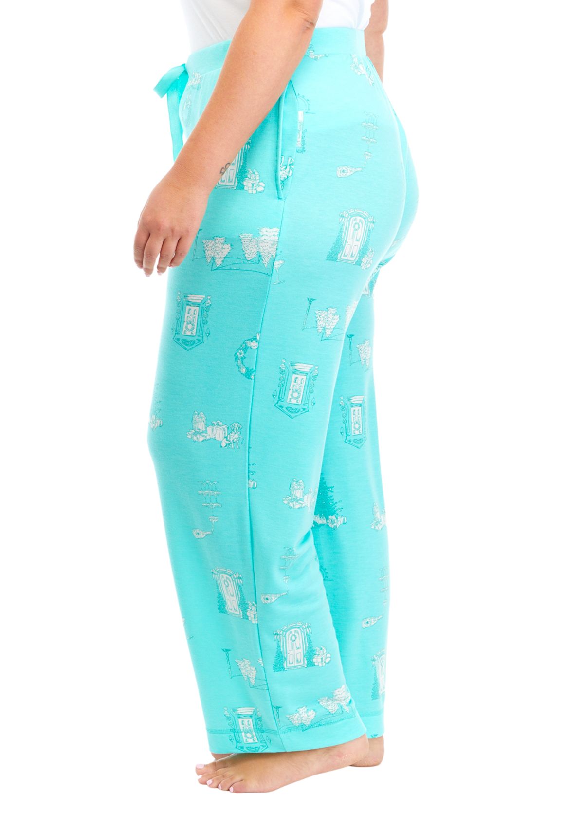 Plus Size Butterknit Printed Sleep Pants