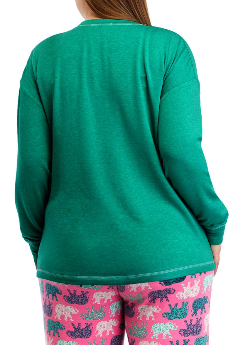 Plus Size Drop Shoulder Sleep Shirt 