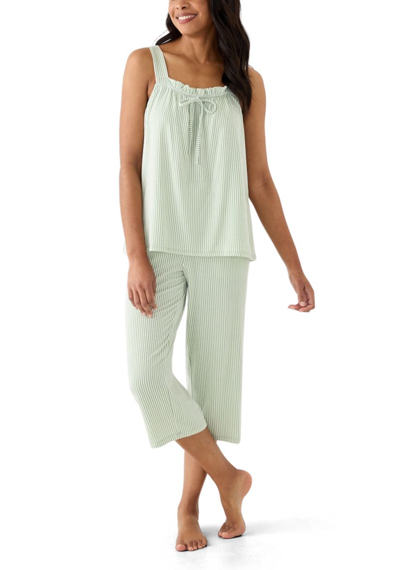 Womens Tank Top and Wide Leg Pants Pajama Set