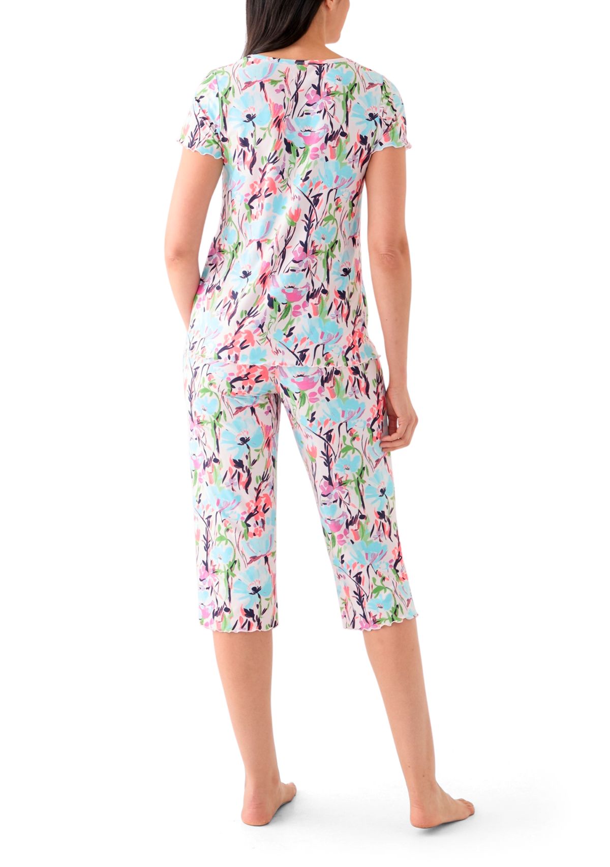 Womens Ruffle 3-Piece Pajama Set