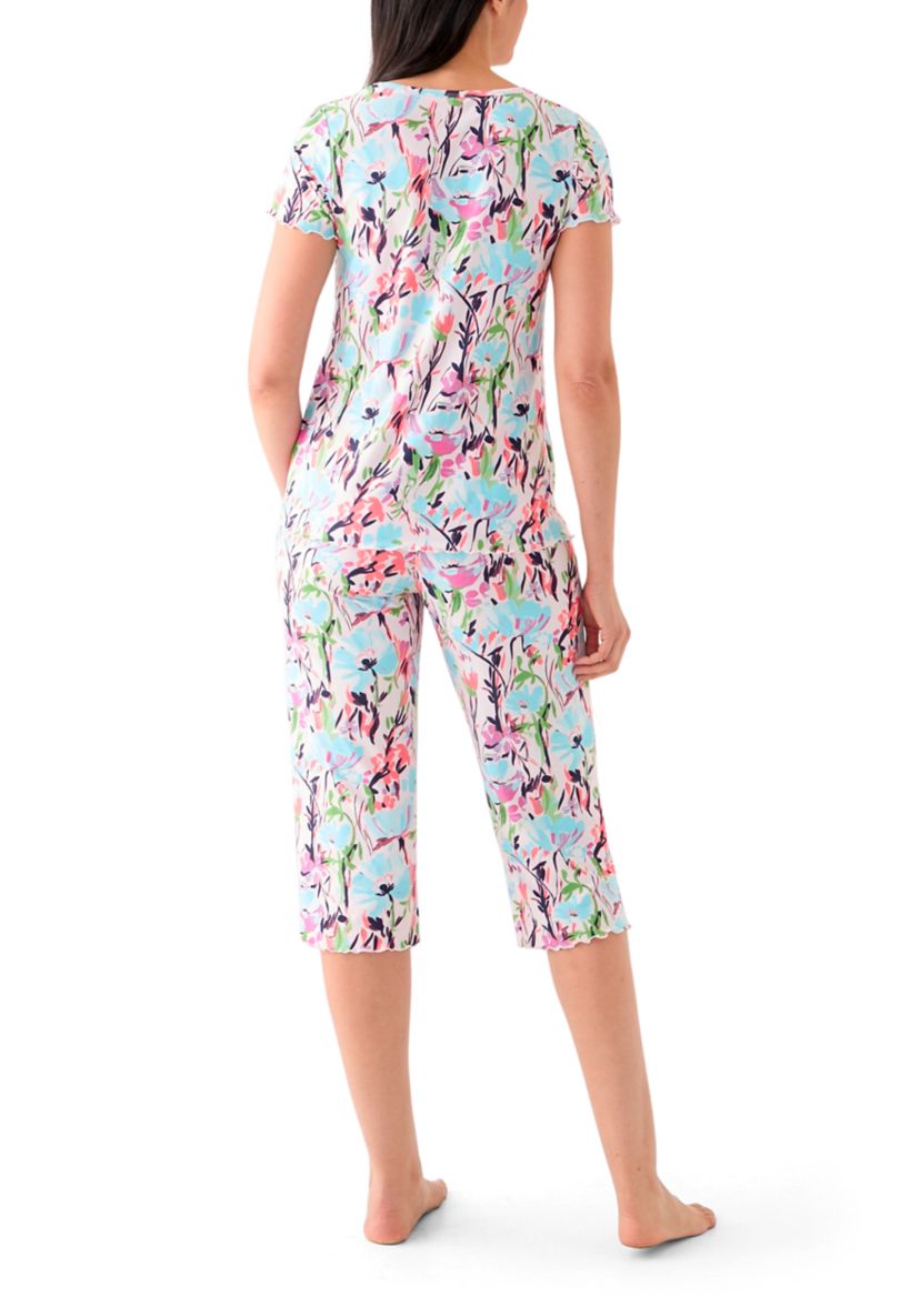 Womens Ruffle 3-Piece Pajama Set