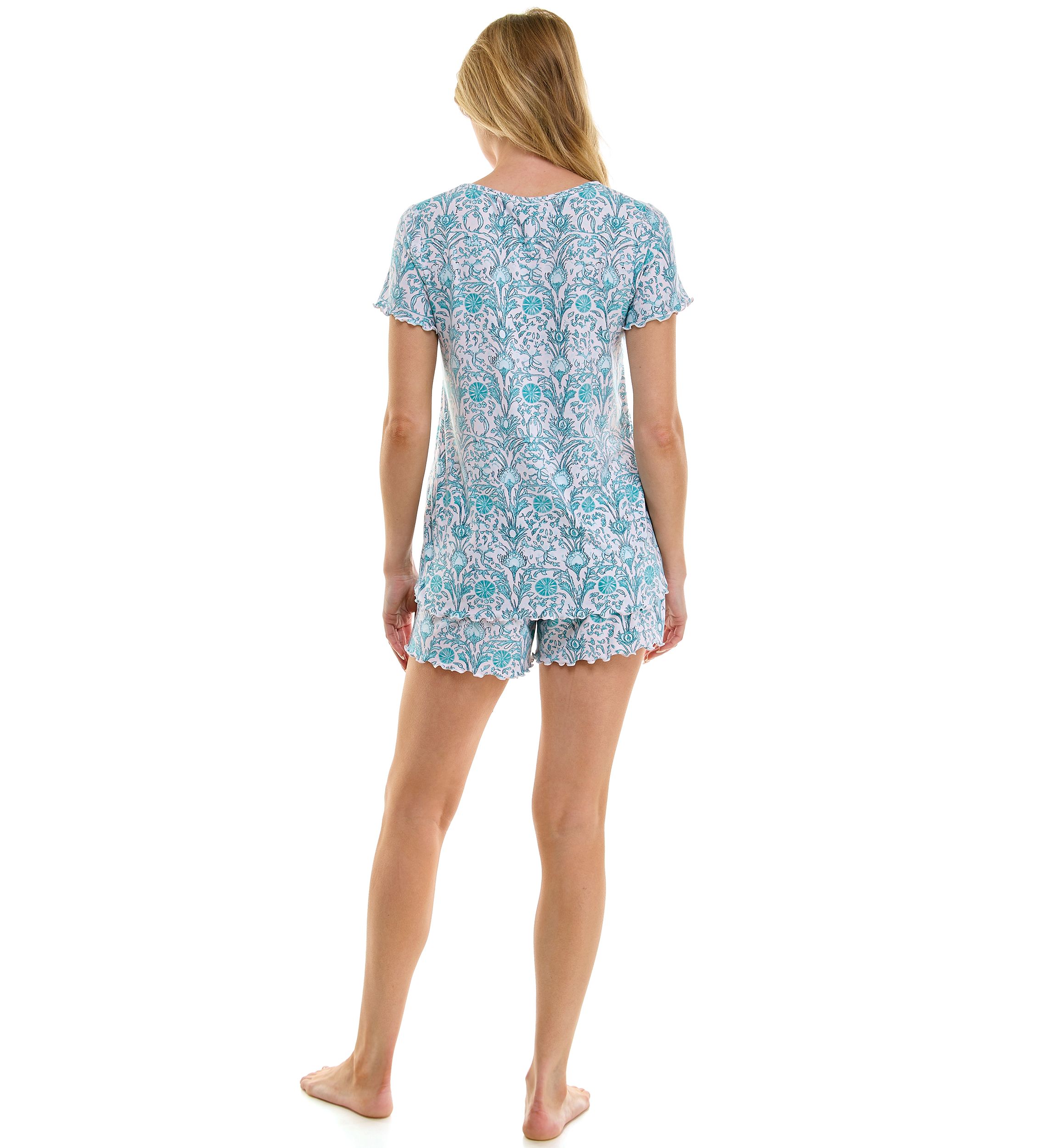 Womens Ruffle 3-Piece Pajama Set