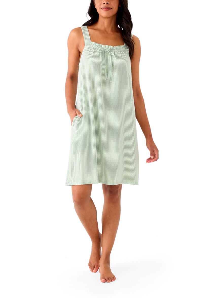 Womens Knit Seersucker Tank Dress