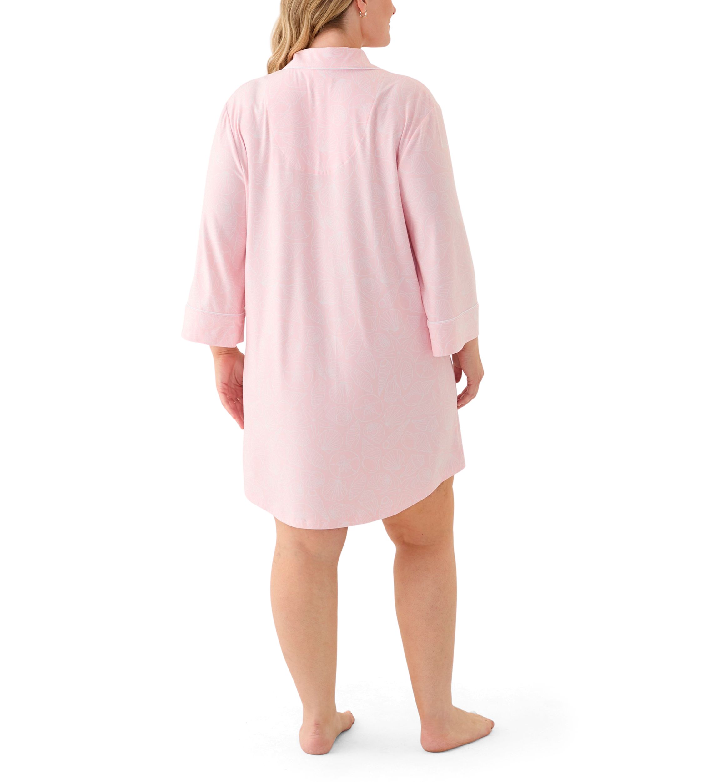 Plus Size Long Sleeve Knit Sleep Shirt